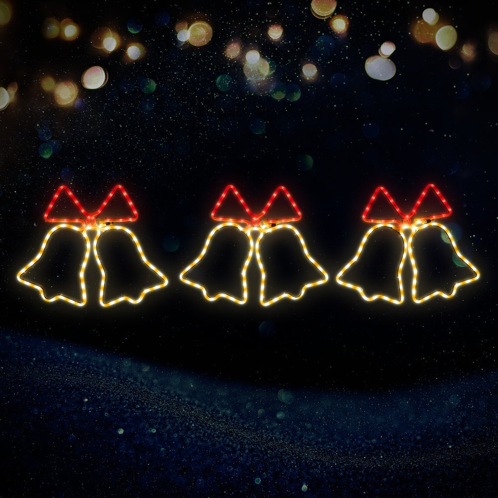 Tinseltown Christmas Light 3PCS Jingle Bell Set LED Motif Lights-Christmas Light-PEROZ Accessories