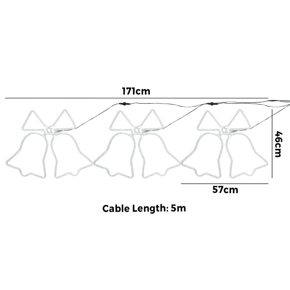Tinseltown Christmas Light 3PCS Jingle Bell Set LED Motif Lights-Christmas Light-PEROZ Accessories