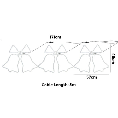 Tinseltown Christmas Light 3PCS Jingle Bell Set LED Motif Lights-Christmas Light-PEROZ Accessories