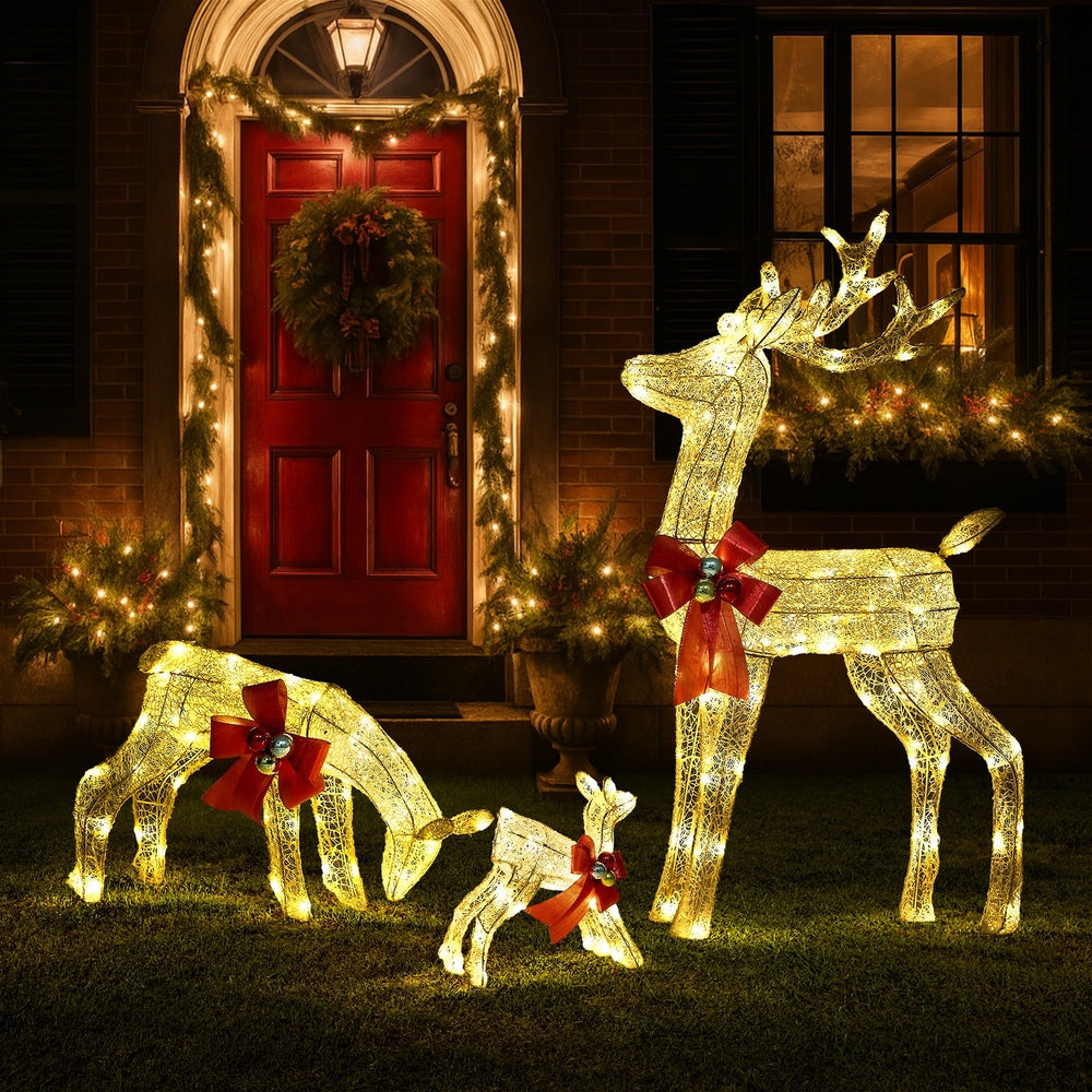 Tinseltown Christmas Lights LED 3PCS Reindeer Family Xmas Decor-Christmas Light-PEROZ Accessories