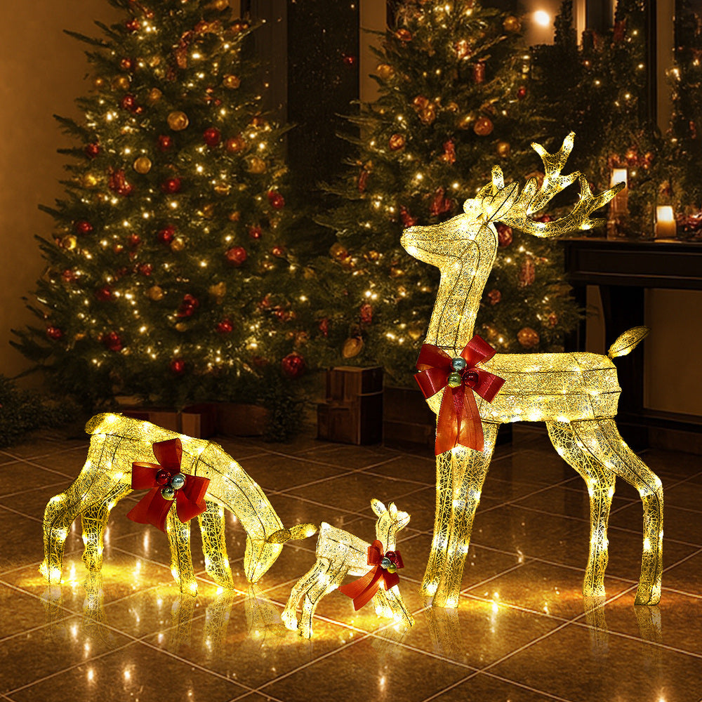 Tinseltown Christmas Lights LED 3PCS Reindeer Family Xmas Decor-Christmas Light-PEROZ Accessories