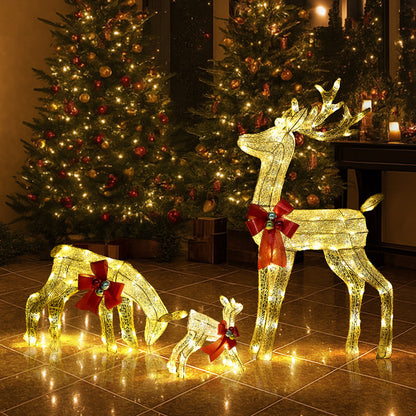 Tinseltown Christmas Lights LED 3PCS Reindeer Family Xmas Decor-Christmas Light-PEROZ Accessories