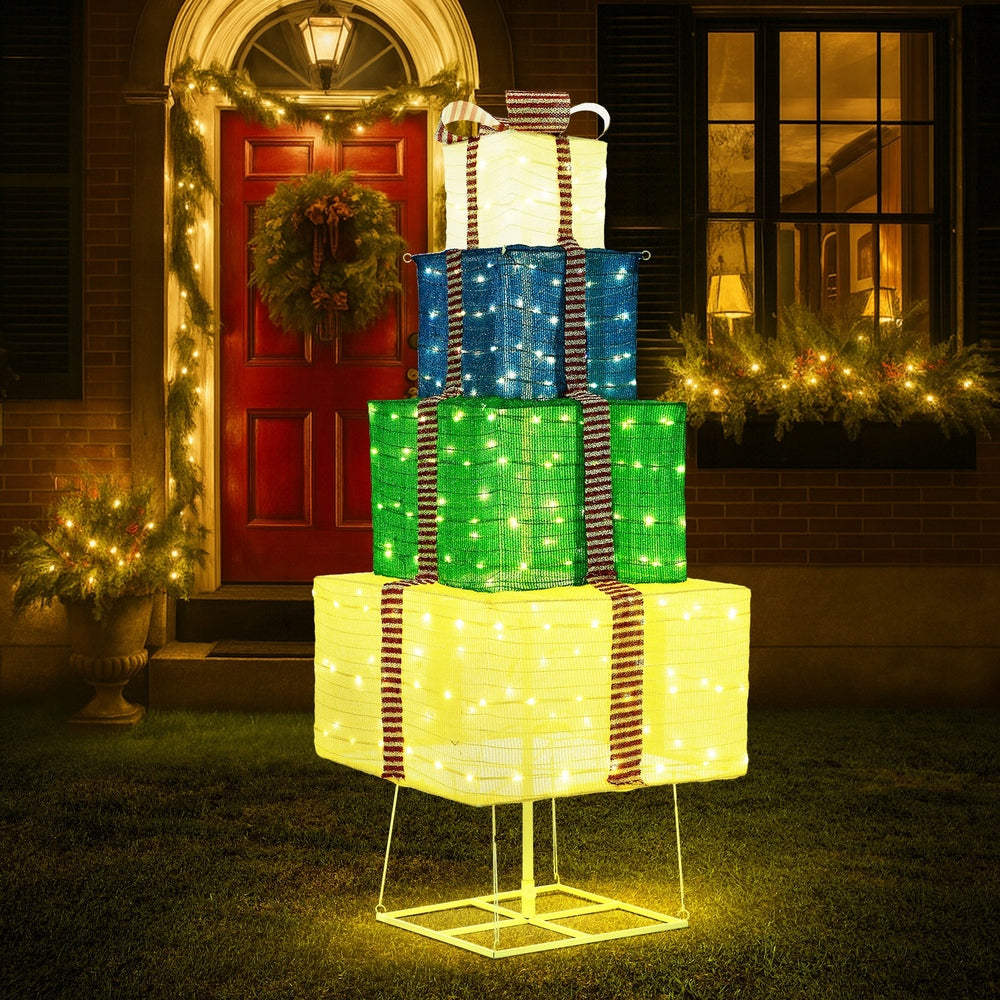 Tinseltown 3D Christmas Light LED 142cm Gift Xmas Boxes 8 Effects-Christmas Light-PEROZ Accessories