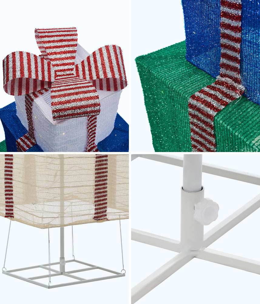 Tinseltown 3D Christmas Light LED 142cm Gift Xmas Boxes 8 Effects-Christmas Light-PEROZ Accessories