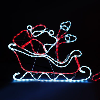 Tinseltown Christmas Light LED Motif Rope Lights Santa Riding 4 Reindeer-Christmas Light-PEROZ Accessories