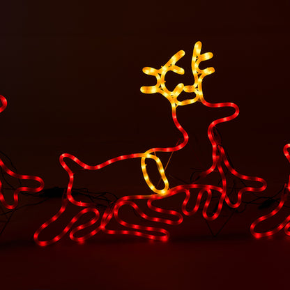 Tinseltown Christmas Light LED Motif Rope Lights Santa Riding 4 Reindeer-Christmas Light-PEROZ Accessories