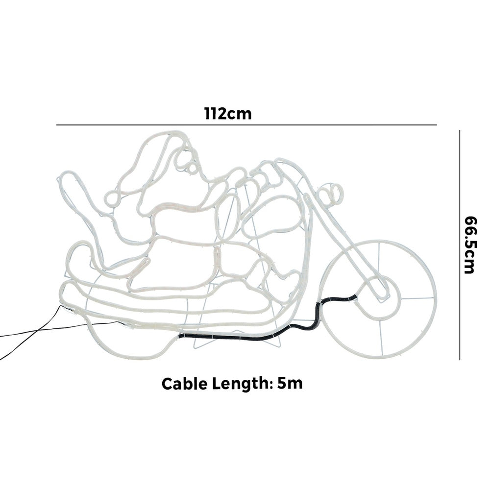 Tinseltown Christmas Lights Santa Motorbike LED Rope Lights Motifs-Christmas Light-PEROZ Accessories