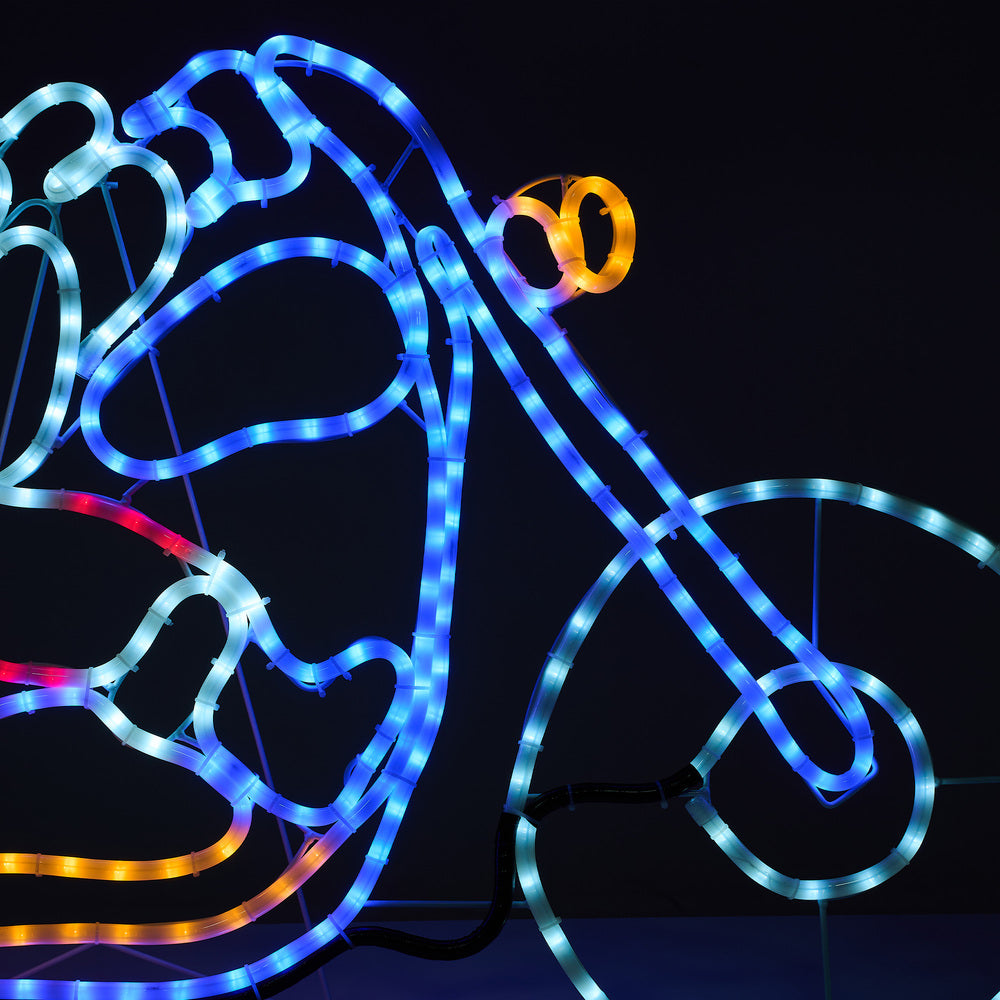 Tinseltown Christmas Lights Santa Motorbike LED Rope Lights Motifs-Christmas Light-PEROZ Accessories