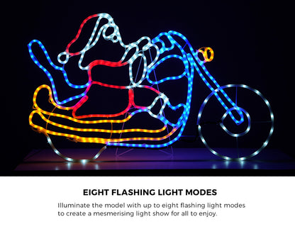 Tinseltown Christmas Lights Santa Motorbike LED Rope Lights Motifs-Christmas Light-PEROZ Accessories
