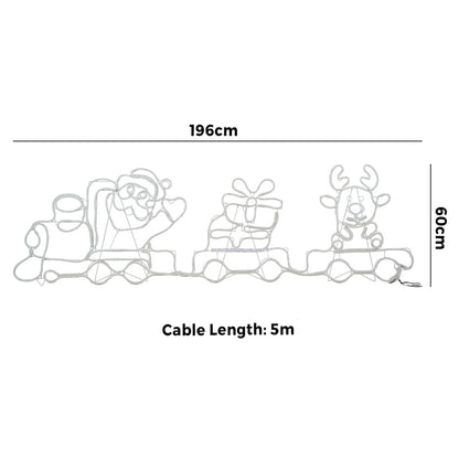 Tinseltown Christmas Light LED Motif Lights Santa Train 196cm-Christmas Light-PEROZ Accessories
