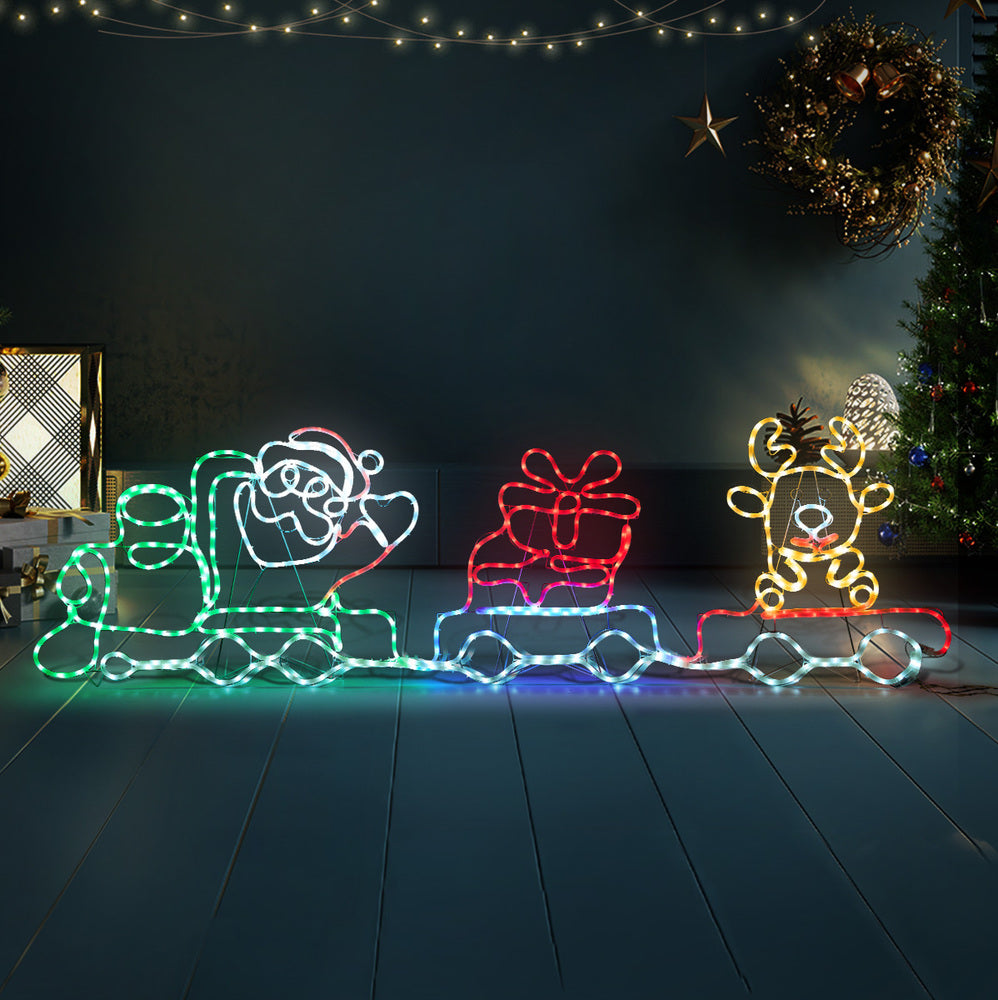 Tinseltown Christmas Light LED Motif Lights Santa Train 196cm-Christmas Light-PEROZ Accessories