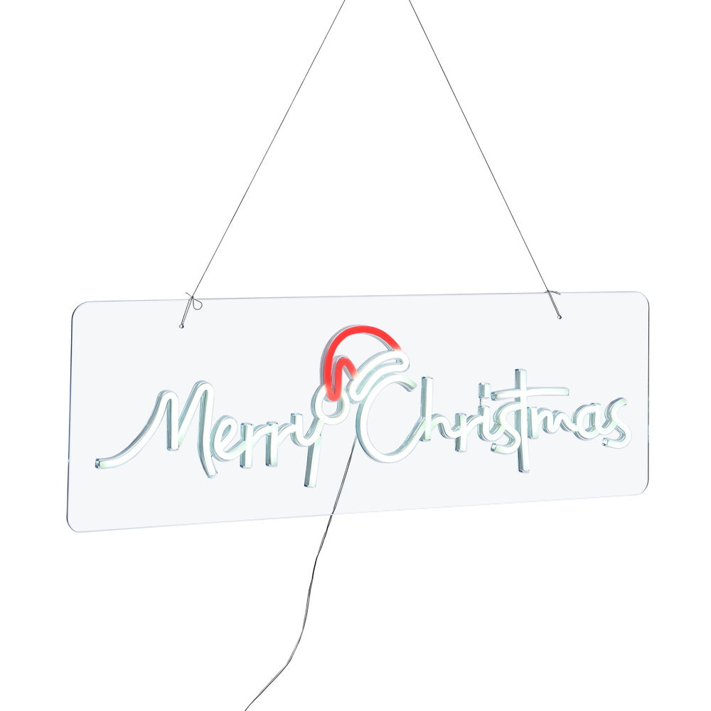 Tinseltown Merry Christmas Sign Light LED Motif Rope Lights 76cm-Christmas Light-PEROZ Accessories