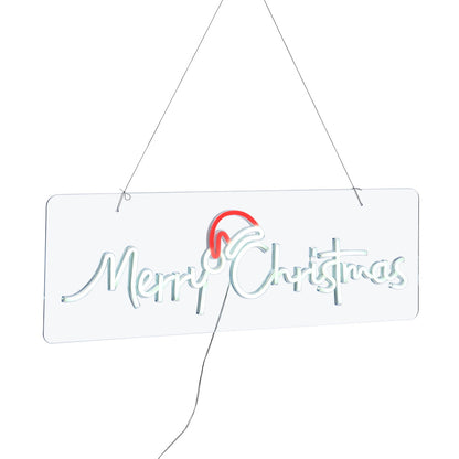 Tinseltown Merry Christmas Sign Light LED Motif Rope Lights 76cm-Christmas Light-PEROZ Accessories