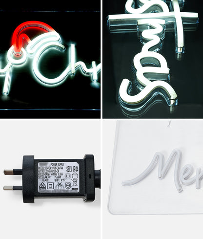 Tinseltown Merry Christmas Sign Light LED Motif Rope Lights 76cm-Christmas Light-PEROZ Accessories