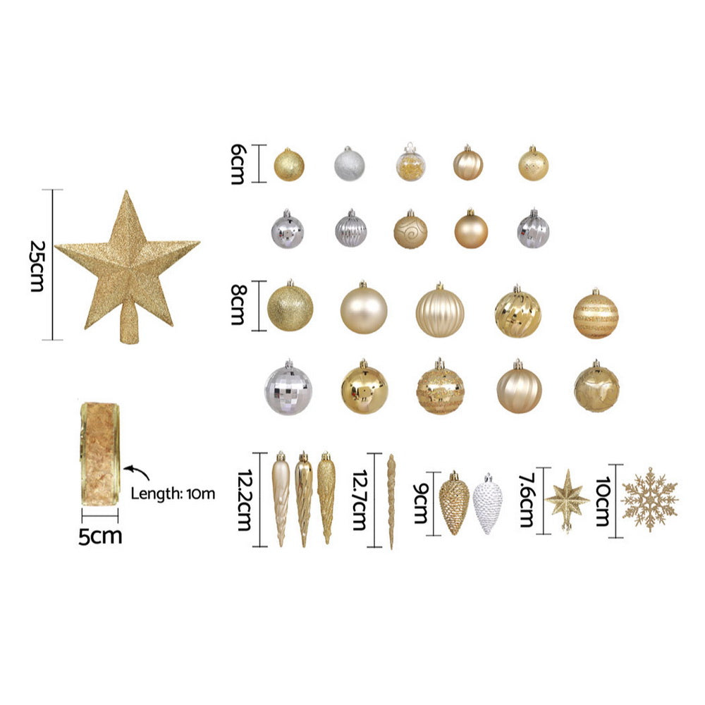 Jingle Jollys 125pcs Christmas Tree Decorations Set Baubles Ornaments Party-Occasions &gt; Christmas &gt; Outdoor Decorations &amp; Lights-PEROZ Accessories