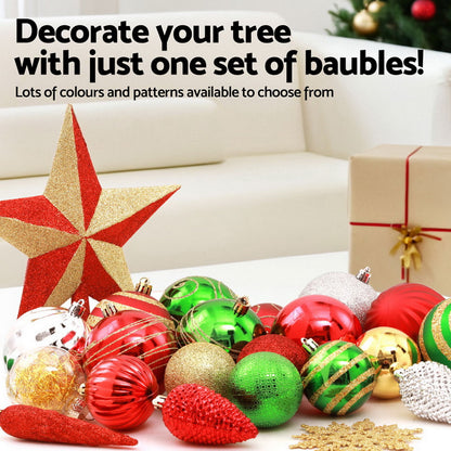 Jingle Jollys 155pcs Christmas Tree Decorations Set Baubles Ornaments Party-Occasions &gt; Christmas &gt; Christmas Decorations-PEROZ Accessories