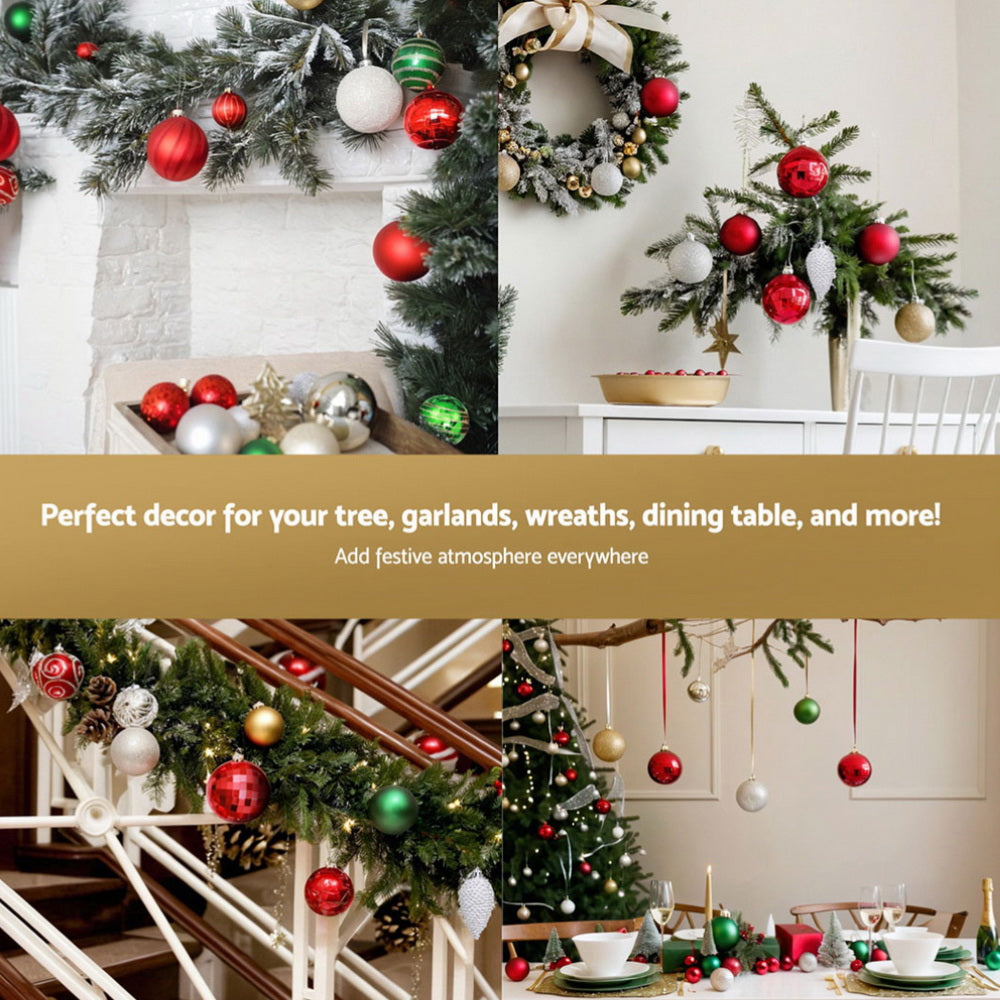 Jingle Jollys 155pcs Christmas Tree Decorations Set Baubles Ornaments Party-Occasions &gt; Christmas &gt; Christmas Decorations-PEROZ Accessories