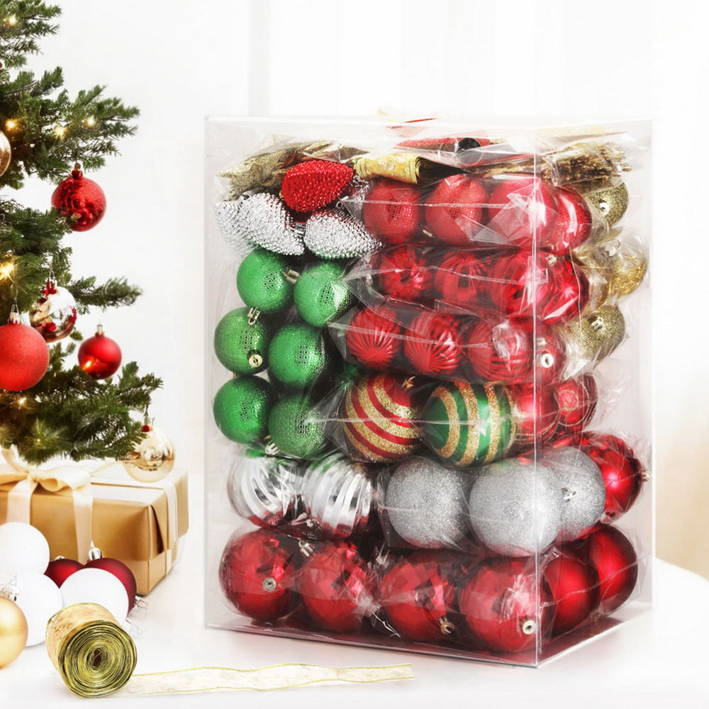 Jingle Jollys 155pcs Christmas Tree Decorations Set Baubles Ornaments Party-Occasions &gt; Christmas &gt; Christmas Decorations-PEROZ Accessories