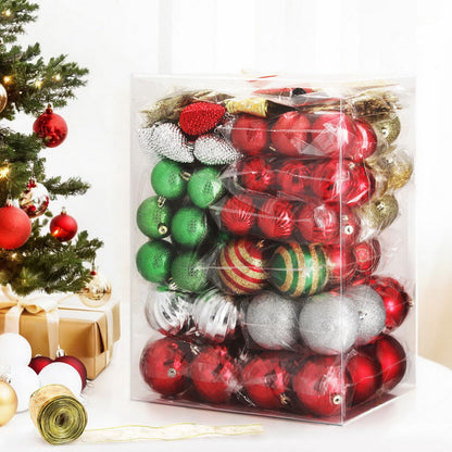 Jingle Jollys 155pcs Christmas Tree Decorations Set Baubles Ornaments Party-Occasions &gt; Christmas &gt; Christmas Decorations-PEROZ Accessories