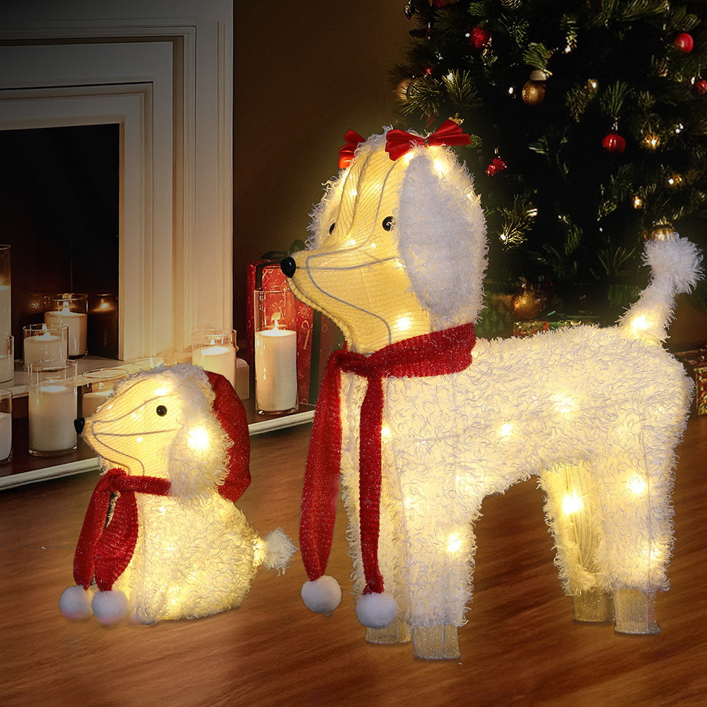 Jingle Jollys Christmas Lights 60 LED Fairy Light 2pcs Dog Decorations Set-Occasions &gt; Christmas &gt; Outdoor Decorations &amp; Lights-PEROZ Accessories