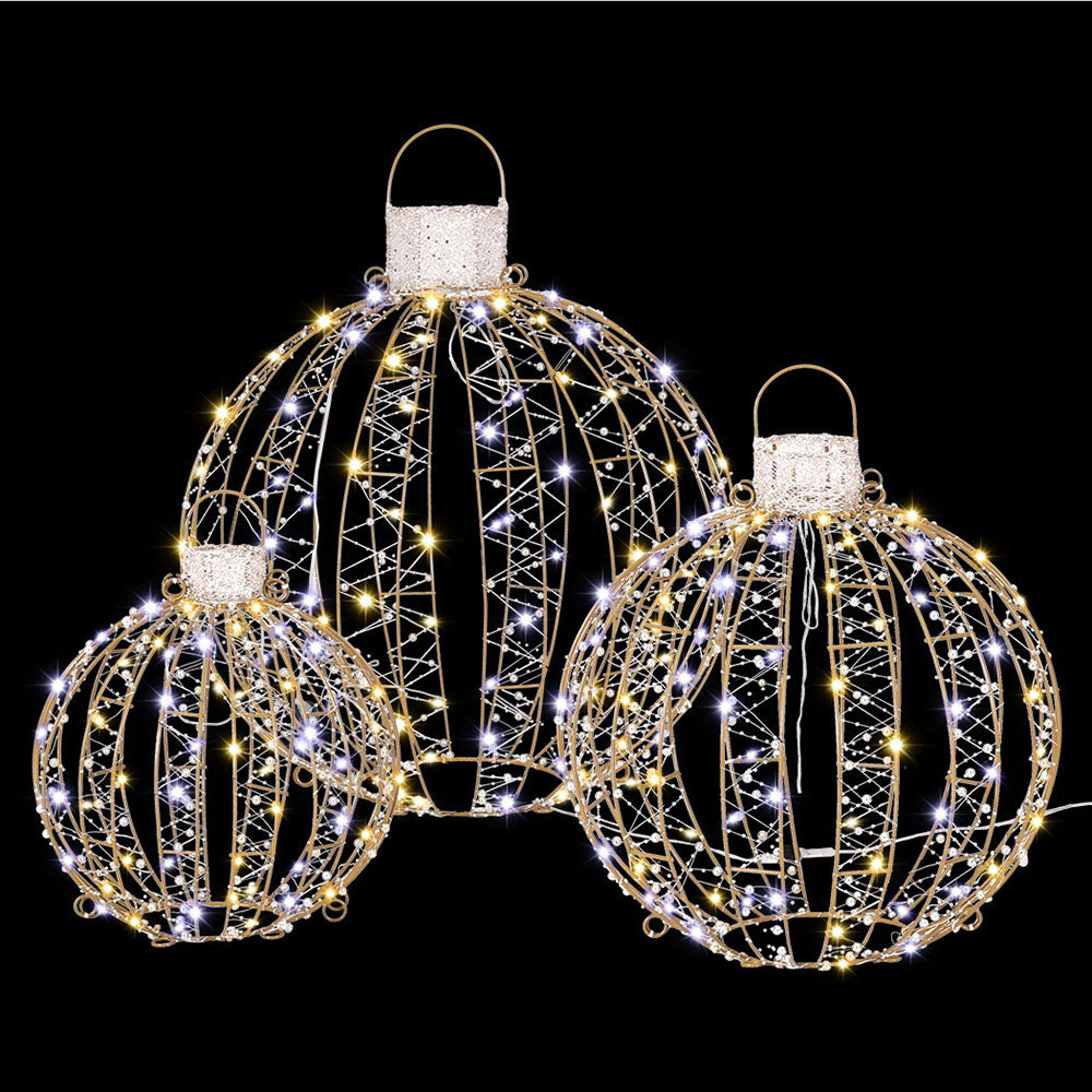 Jingle Jollys Christmas Lights 360 LED Fairy Light 3pcs Ball Decorations Set-Occasions &gt; Christmas &gt; Outdoor Decorations &amp; Lights-PEROZ Accessories