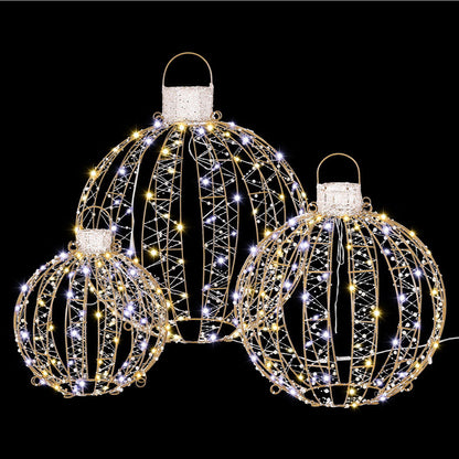 Jingle Jollys Christmas Lights 360 LED Fairy Light 3pcs Ball Decorations Set-Occasions &gt; Christmas &gt; Outdoor Decorations &amp; Lights-PEROZ Accessories