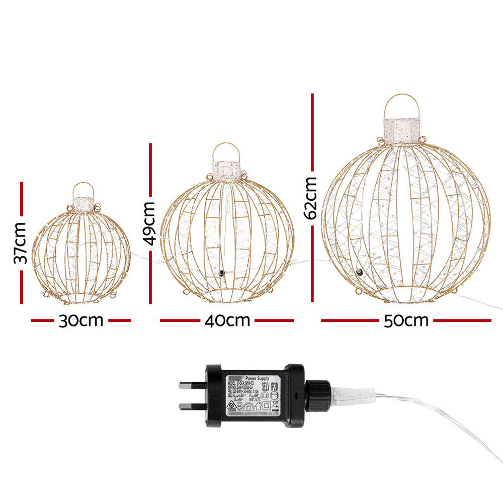Jingle Jollys Christmas Lights 360 LED Fairy Light 3pcs Ball Decorations Set-Occasions &gt; Christmas &gt; Outdoor Decorations &amp; Lights-PEROZ Accessories