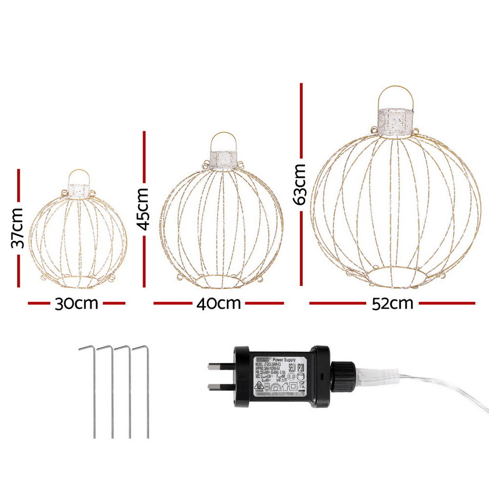 Jingle Jollys Christmas Lights 320 LED Fairy Light 3pcs Ball Decorations Set-Occasions &gt; Christmas &gt; Outdoor Decorations &amp; Lights-PEROZ Accessories