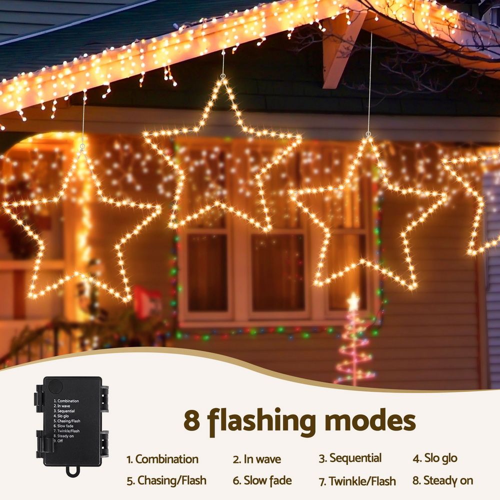 Jingle Jollys Christmas Lights 50cm Star 70 LED Xmas Decorations-Occasions > Christmas > Outdoor Decorations &amp; Lights-PEROZ Accessories