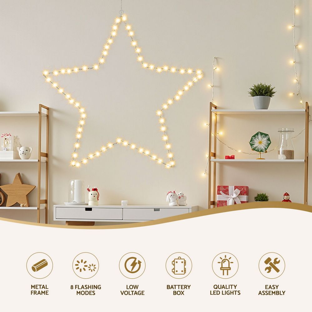 Jingle Jollys Christmas Lights 50cm Star 70 LED Xmas Decorations-Occasions > Christmas > Outdoor Decorations &amp; Lights-PEROZ Accessories