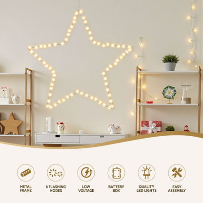Jingle Jollys Christmas Lights 50cm Star 70 LED Xmas Decorations-Occasions > Christmas > Outdoor Decorations &amp; Lights-PEROZ Accessories