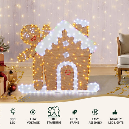 Jingle Jollys Christmas Lights Gingerbread Motif 330 LED Fairy Light Decoration-Occasions &gt; Christmas &gt; Outdoor Decorations &amp; Lights-PEROZ Accessories