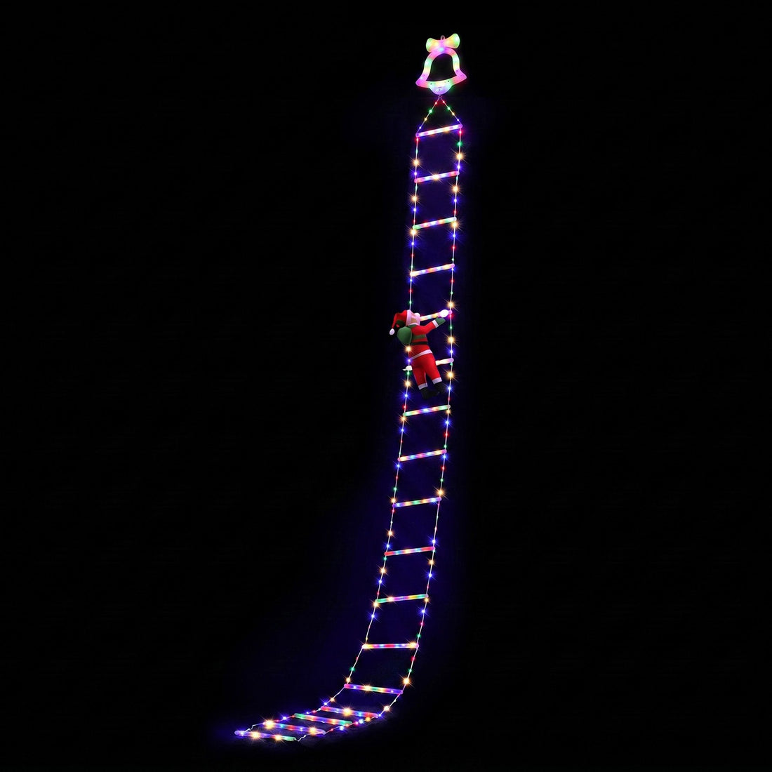 Jingle Jollys 3.5M Christmas Lights 300 LED Ladder Light with Santa Claus Decor-Occasions > Christmas > Outdoor Decorations &amp; Lights-PEROZ Accessories