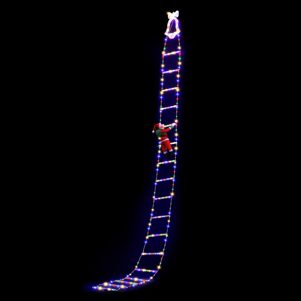 Jingle Jollys 3.5M Christmas Lights 300 LED Ladder Light with Santa Claus Decor-Occasions &gt; Christmas &gt; Outdoor Decorations &amp; Lights-PEROZ Accessories