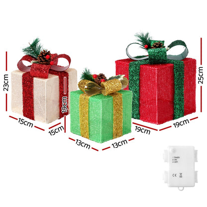 Jingle Jollys Christmas Lights 60 LED Fairy Light Gift Box 3pcs Decorations RGW-Occasions &gt; Christmas &gt; Christmas Wreaths &amp; Garlands-PEROZ Accessories