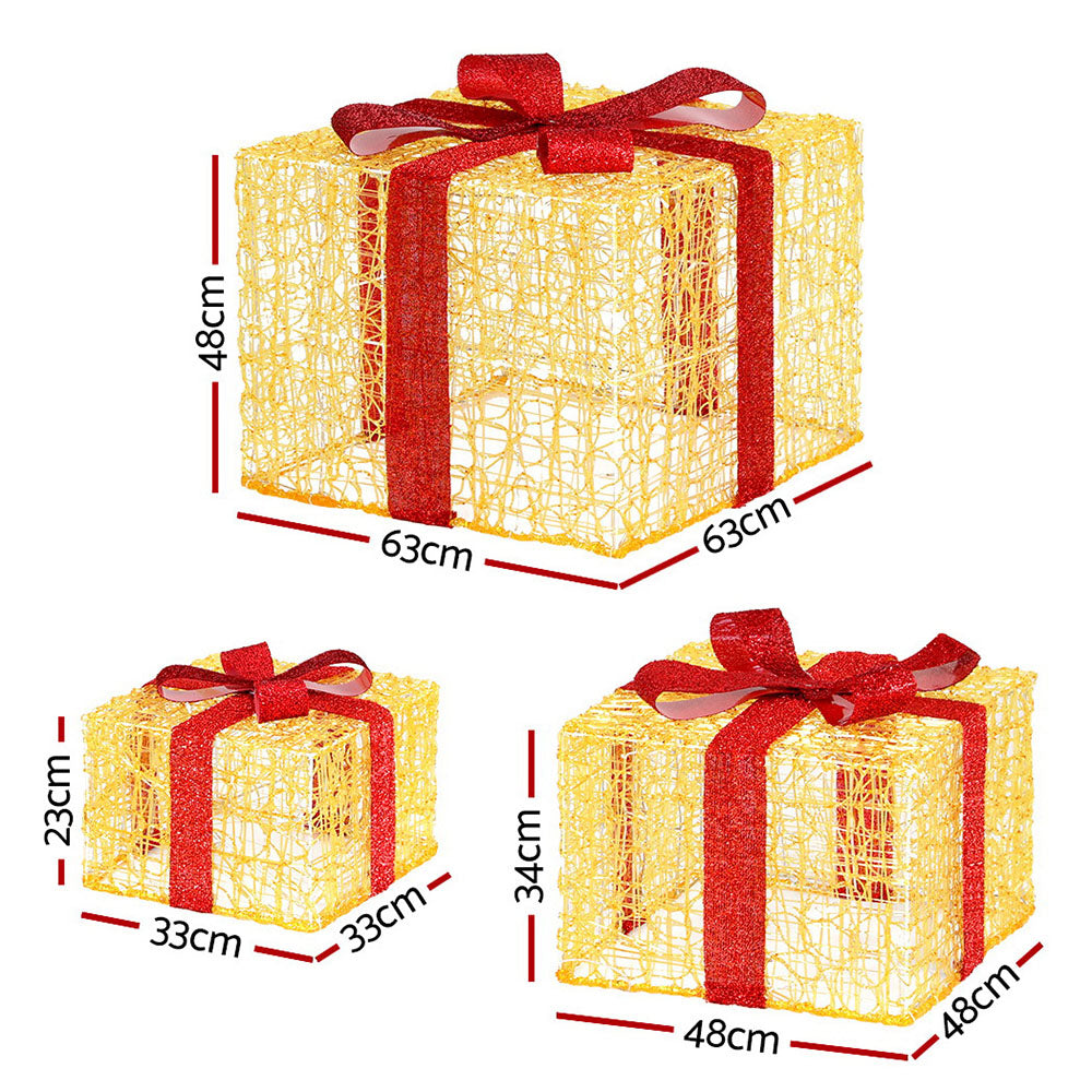 Jingle Jollys Christmas Lights 240 LED Fairy Light Gift Box 3pcs Decorations-Occasions &gt; Christmas &gt; Christmas Wreaths &amp; Garlands-PEROZ Accessories