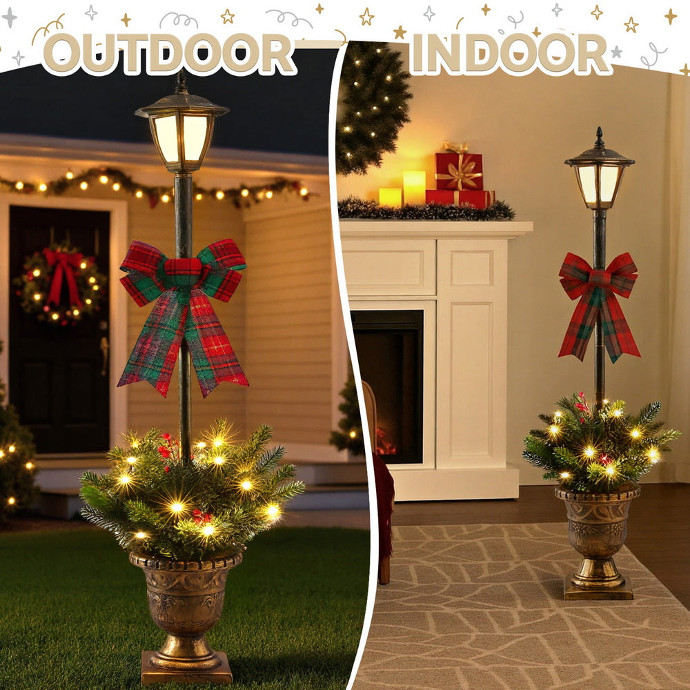 Jingle Jollys Christmas Lights 125cm Lamp Post 50 LED Fairy Light Decorations-Occasions &gt; Christmas &gt; Outdoor Decorations &amp; Lights-PEROZ Accessories