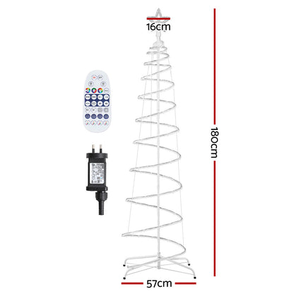 Jingle Jollys Christmas Tree 1.8m 100 RGB LED Rope Lights Xmas Trees Decoration-Occasions &gt; Christmas &gt; Outdoor Decorations &amp; Lights-PEROZ Accessories