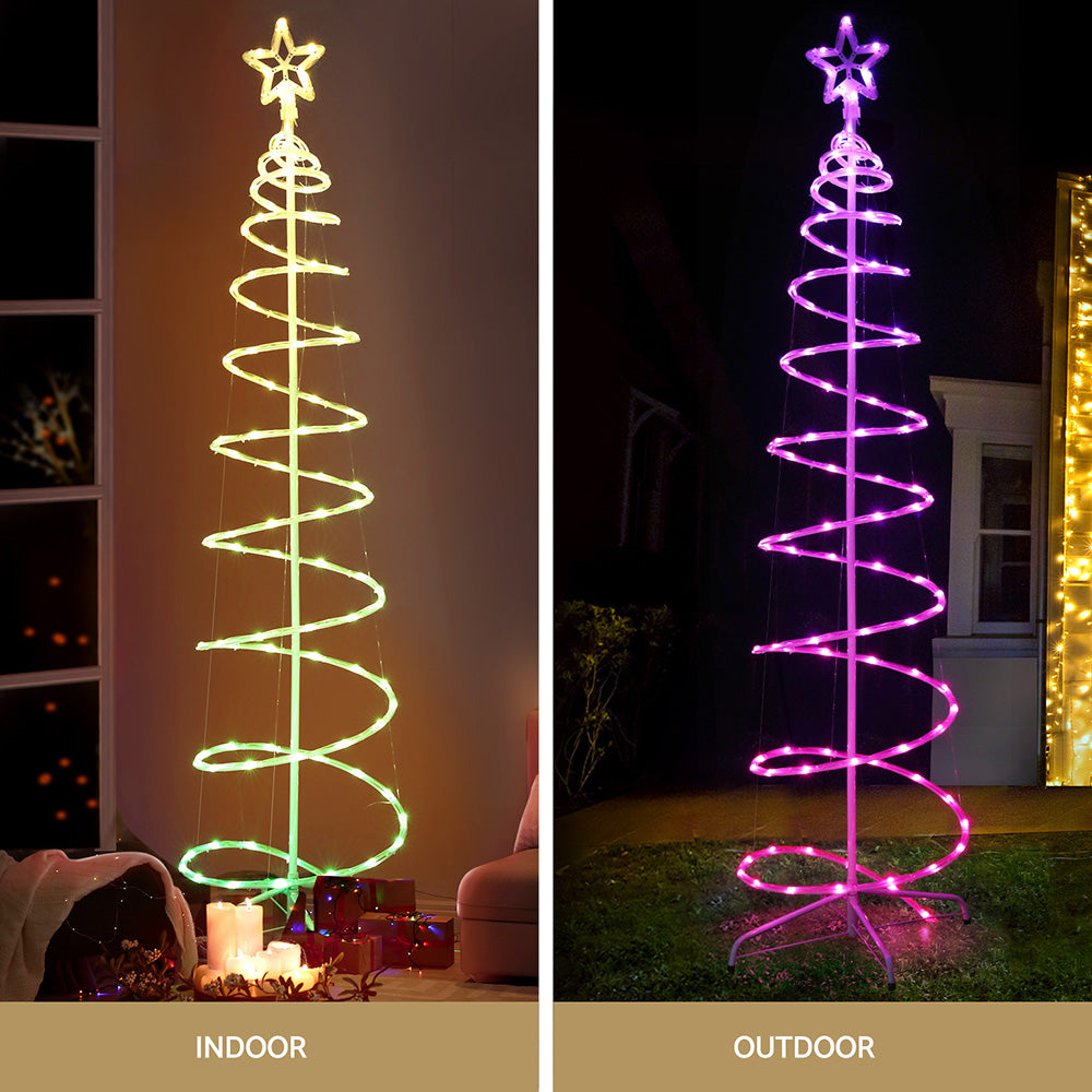 Jingle Jollys Christmas Tree 1.8m 100 RGB LED Rope Lights Xmas Trees Decoration-Occasions &gt; Christmas &gt; Outdoor Decorations &amp; Lights-PEROZ Accessories