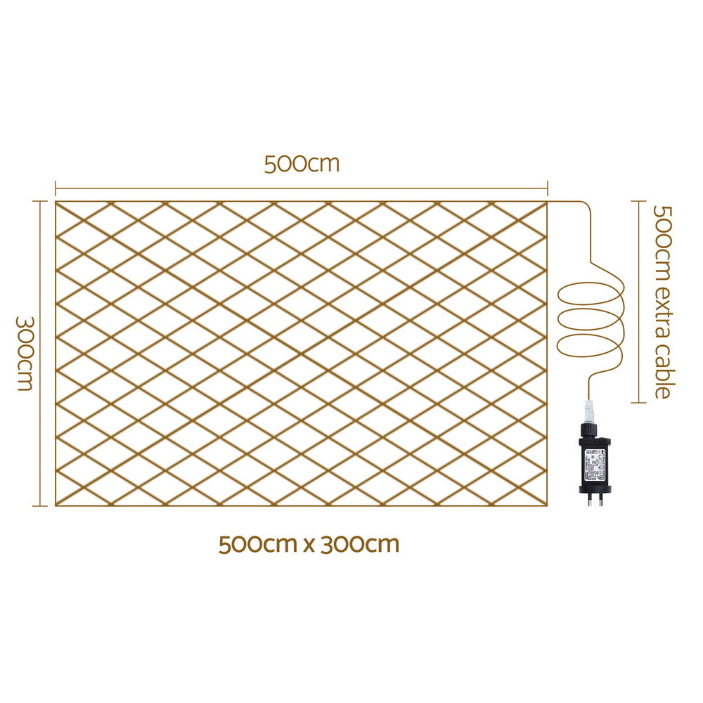 Jingle Jollys Christmas Lights 5Mx3M Net String Light 600 LED Colourful Beads-Occasions &gt; Christmas &gt; Outdoor Decorations &amp; Lights-PEROZ Accessories