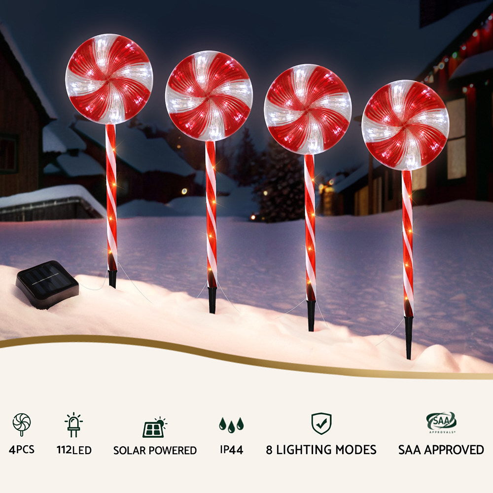 Jingle Jollys 4 PCS Christmas Lights Path Ground Light Garden Decoration 112 LED-Occasions &gt; Christmas &gt; Outdoor Decorations &amp; Lights-PEROZ Accessories