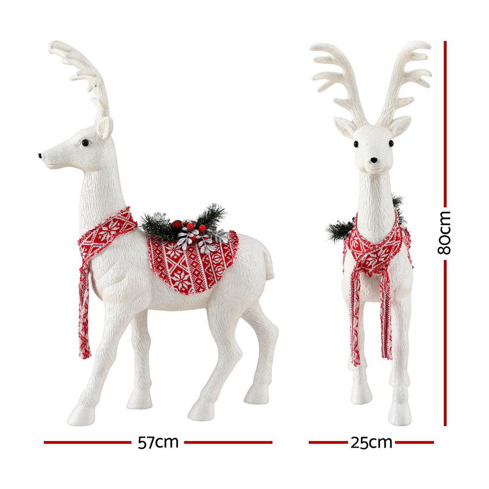 Jingle Jollys Christmas Reindeer 80cm Glitter Deer Ornaments Party Decorations-Occasions &gt; Christmas &gt; Christmas Decorations-PEROZ Accessories