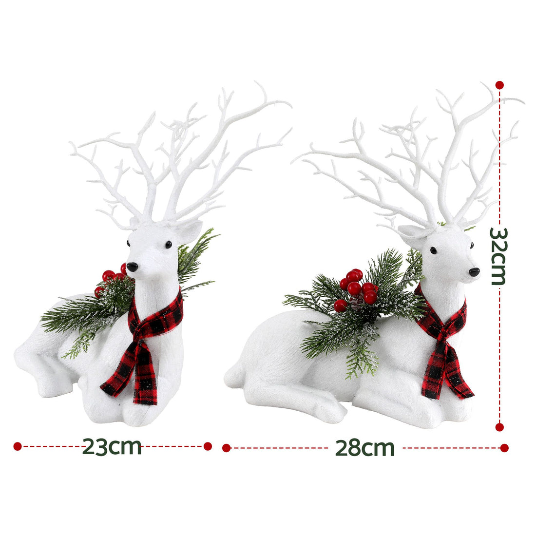 Jingle Jollys Christmas Reindeer 32cm Glitter Deer Ornaments Party Decorations-Occasions > Christmas > Christmas Decorations-PEROZ Accessories
