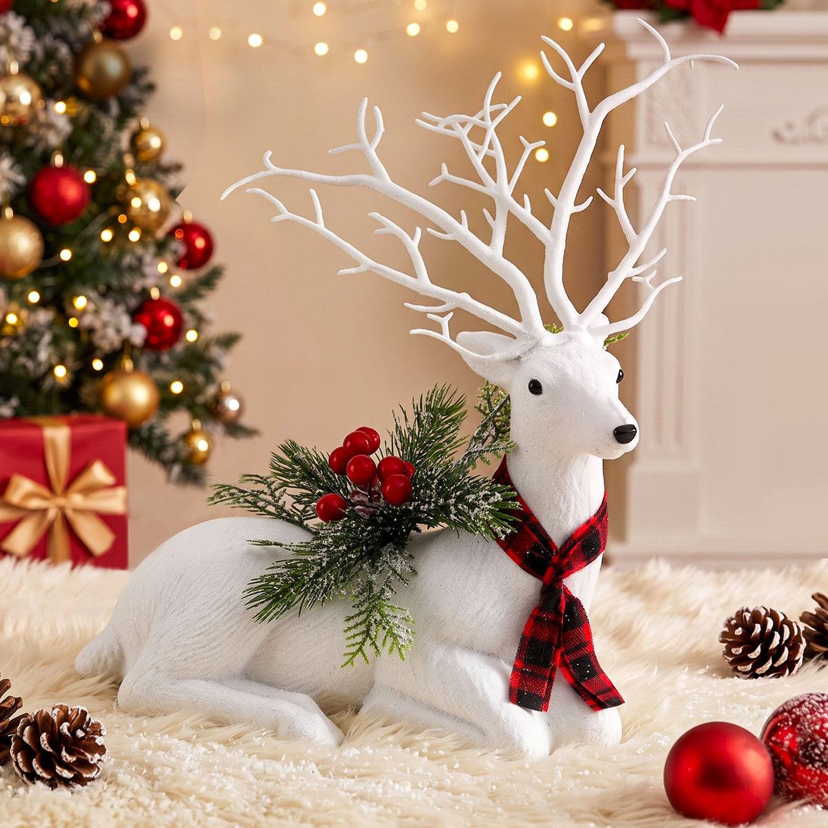Jingle Jollys Christmas Reindeer 32cm Glitter Deer Ornaments Party Decorations-Occasions > Christmas > Christmas Decorations-PEROZ Accessories