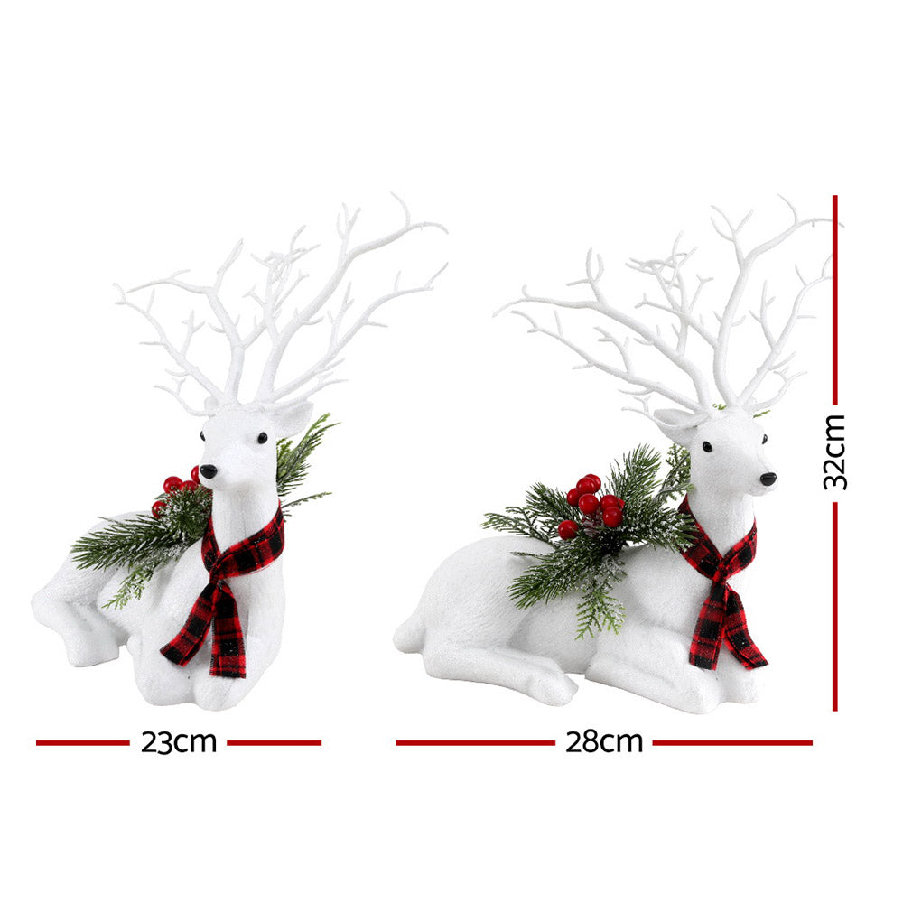 Jingle Jollys Christmas Reindeer 32cm Glitter Deer Ornaments Party Decorations-Occasions &gt; Christmas &gt; Christmas Decorations-PEROZ Accessories