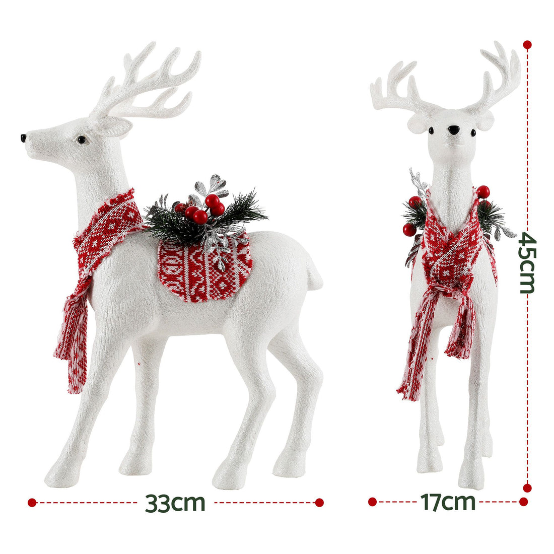 Jingle Jollys Christmas Reindeer 45cm Glitter Deer Ornaments Party Decorations-Occasions > Christmas > Christmas Decorations-PEROZ Accessories