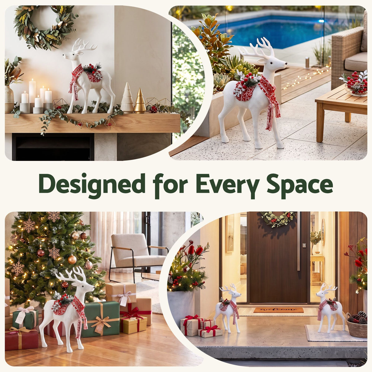 Jingle Jollys Christmas Reindeer 45cm Glitter Deer Ornaments Party Decorations-Occasions > Christmas > Christmas Decorations-PEROZ Accessories