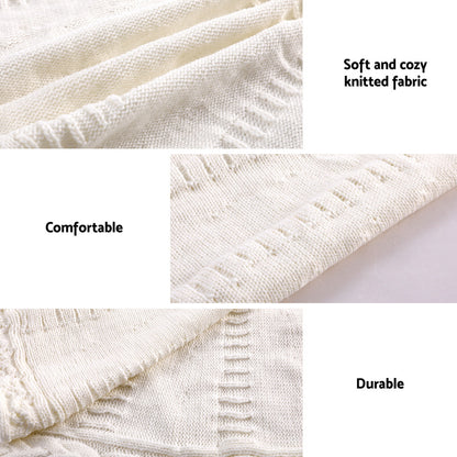 Jingle Jollys Christmas Tree Skirt 90cm Knitted Fabric Xmas Ornament Decor Beige-Occasions &gt; Christmas &gt; Christmas Decorations-PEROZ Accessories