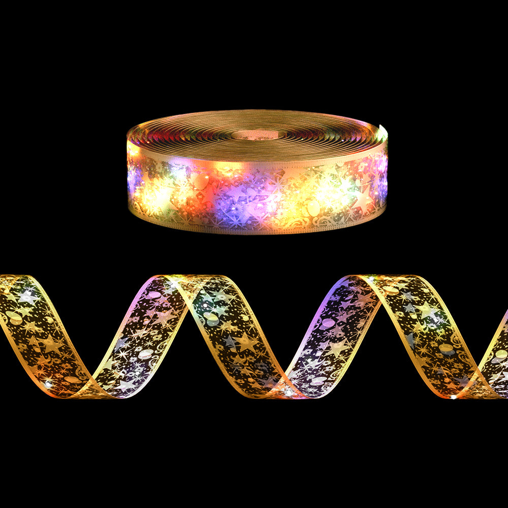 Jingle Jollys 20M Christmas Lights Fairy Ribbon Light 200 LED Xmas Decor Golden-Occasions &gt; Christmas &gt; Outdoor Decorations &amp; Lights-PEROZ Accessories