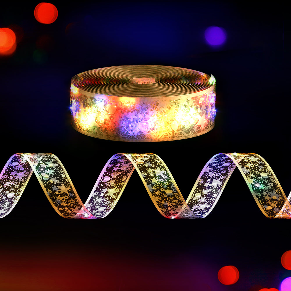 Jingle Jollys 20M Christmas Lights Fairy Ribbon Light 200 LED Xmas Decor Golden-Occasions &gt; Christmas &gt; Outdoor Decorations &amp; Lights-PEROZ Accessories